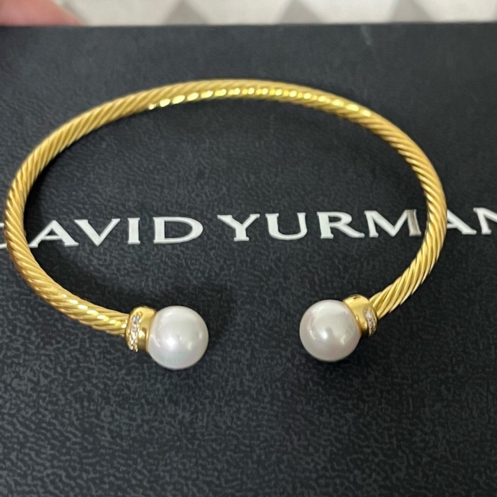 David Yurman Gold Bracelet with Pearls 3mm